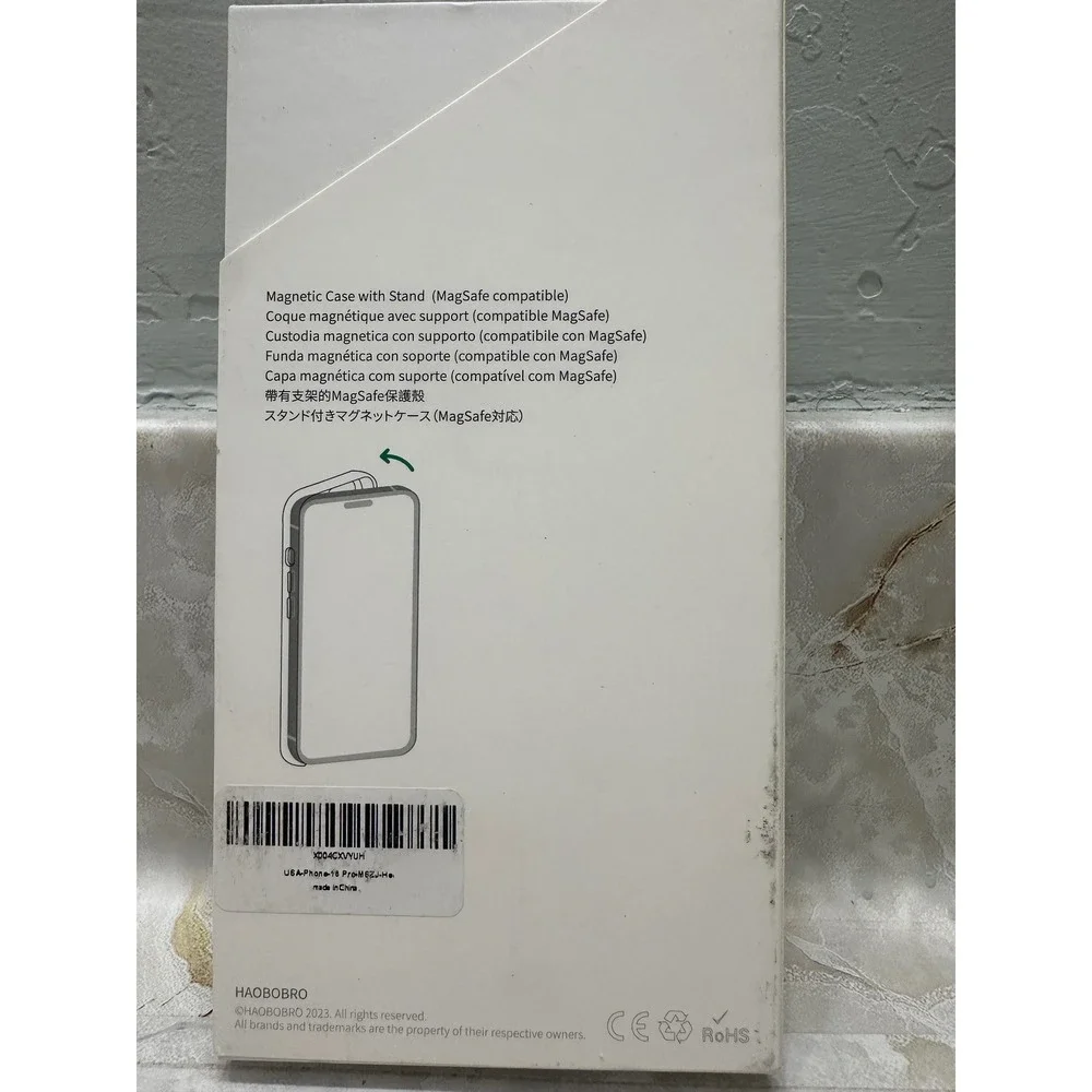 HAOBROBO Magnetic Case with Stand for‎ iPhone 14 Pro Max Clear Black